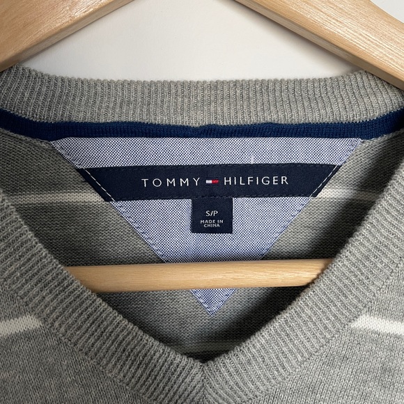 Gray Striped Tommy Hilfiger Sweater - Picture 3 of 3